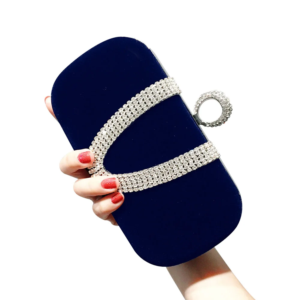 

Beautiful and shiny velvet studded bridal wedding women clutch bag