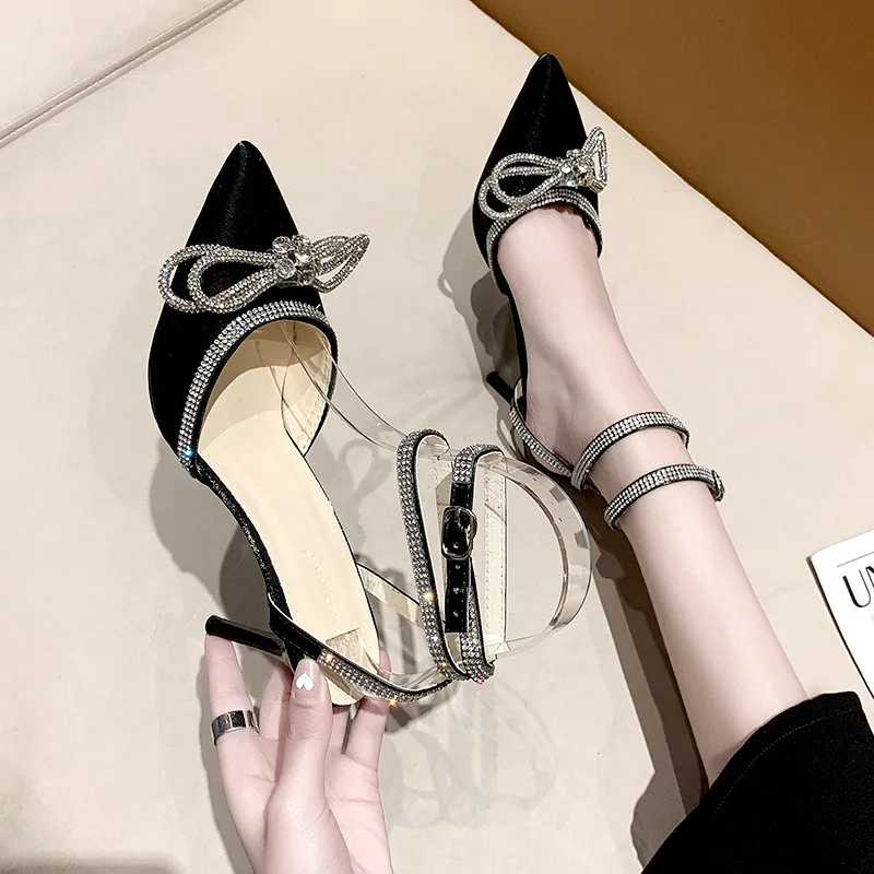 

2023 Hot wholesale women's new pointy high-heeled shoes sandals