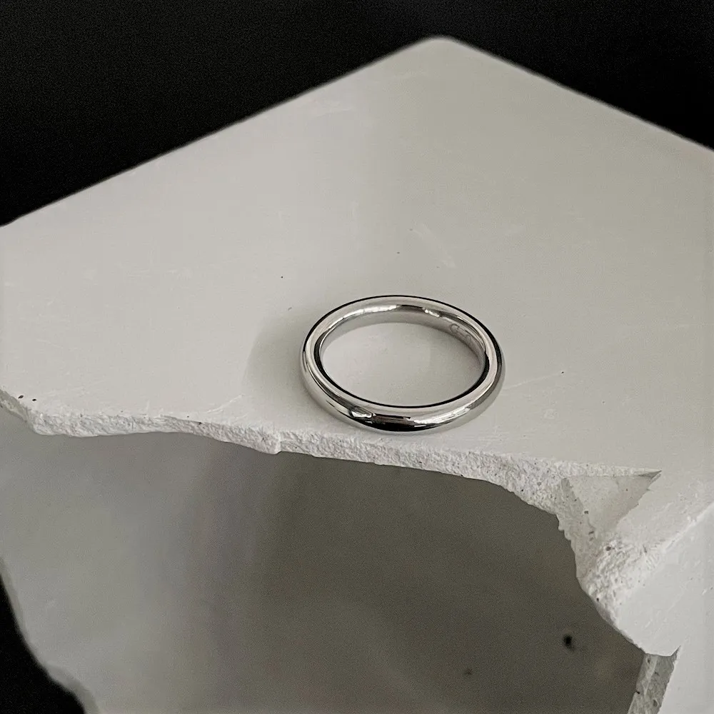 VAF Custom Engraved Simple Circle Smooth Ring Stainless Steel Rings for Men Women