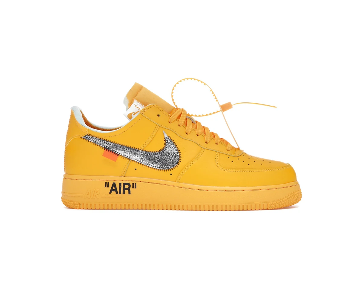 

Nike Air Force 1 Low OFF-WHITE University Gold Metallic Silver men women sneakers fashion casual sports shoes basketball shoes