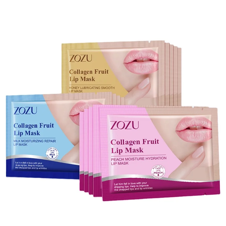 

ZOZU Labial membrane Private label lip care Collagen Milk Peach Honey lip mask sheet Moisturizing Smooth lip Skin Care