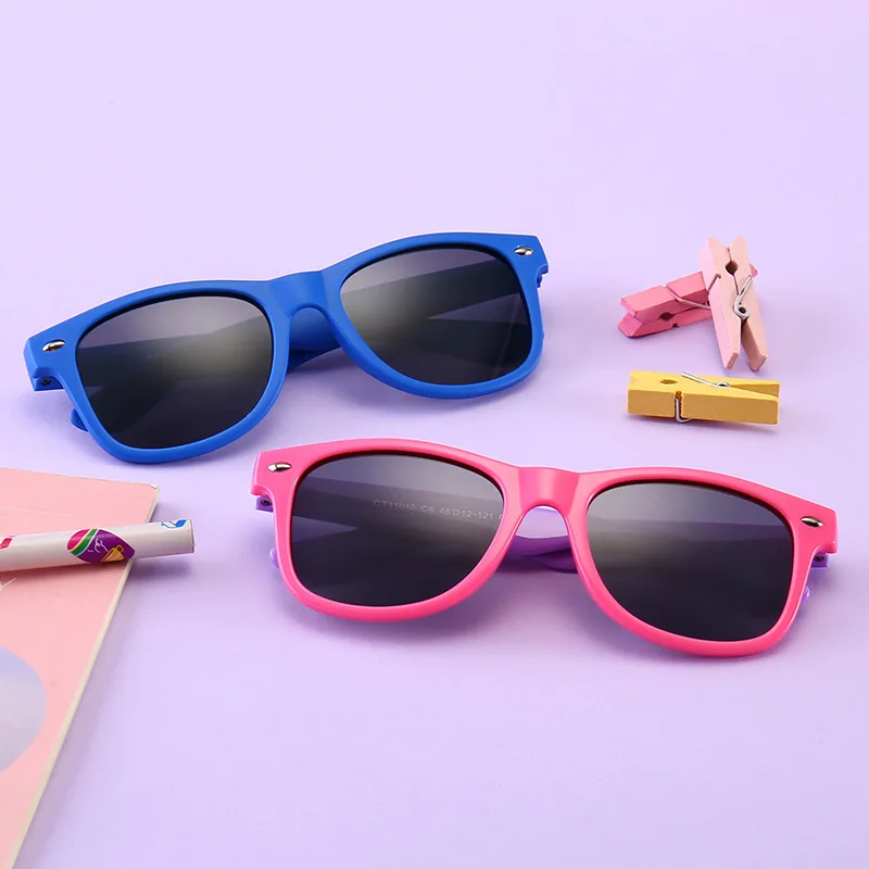 

Classic simple round frame kid sunglasses Korean baby silicone polarized sunglasses Personalized fashion children's glasses