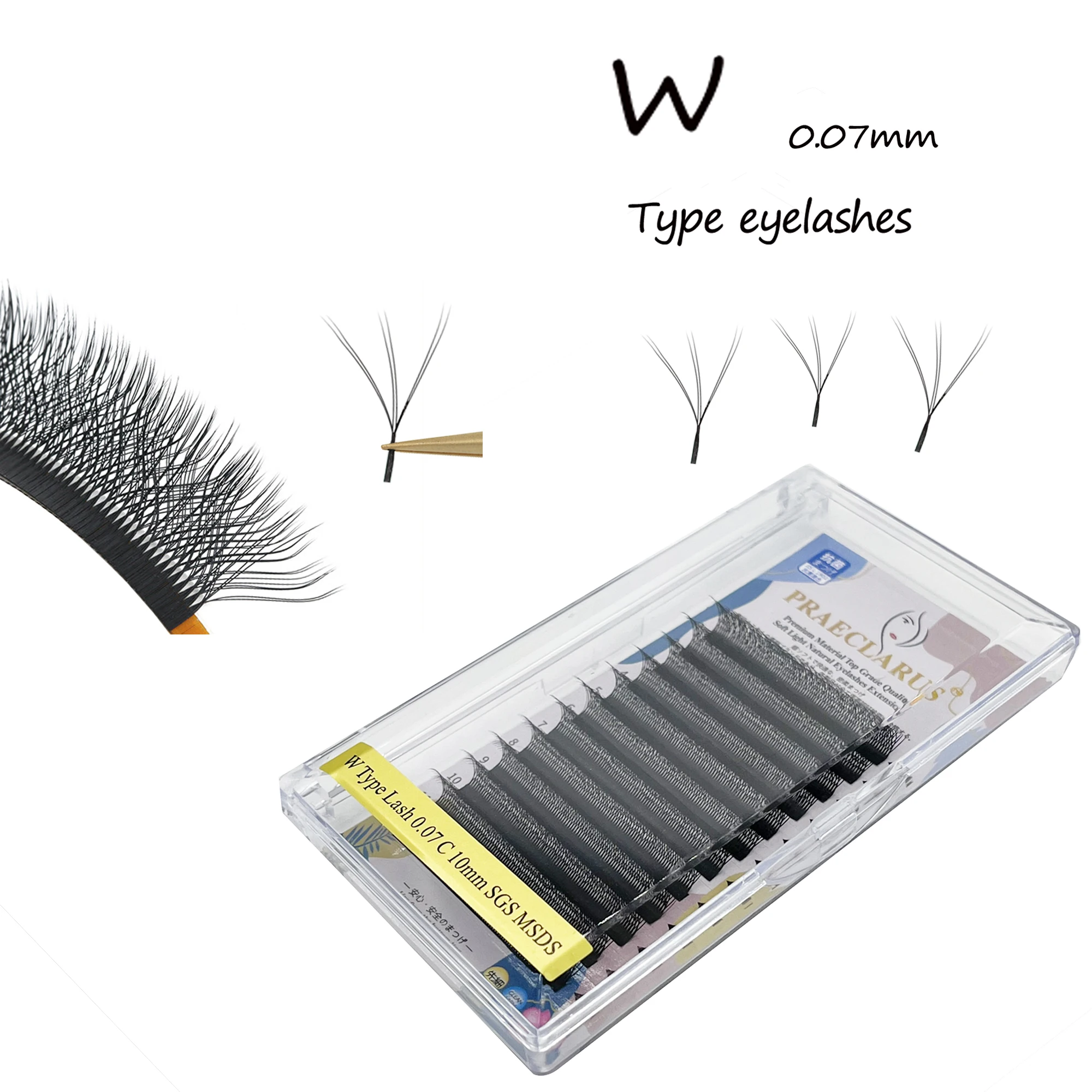 Fancy Cilia Human made custom brand private logo accepted 3d w volume eyelash extension vendor Synthetic Hair
