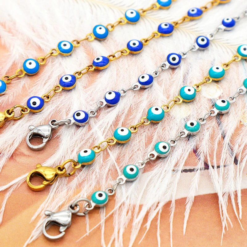 

Customized Evil Eyes Charm Bracelet Jewelry stainless steel 18k Gold plated Bracelets Women, Multi