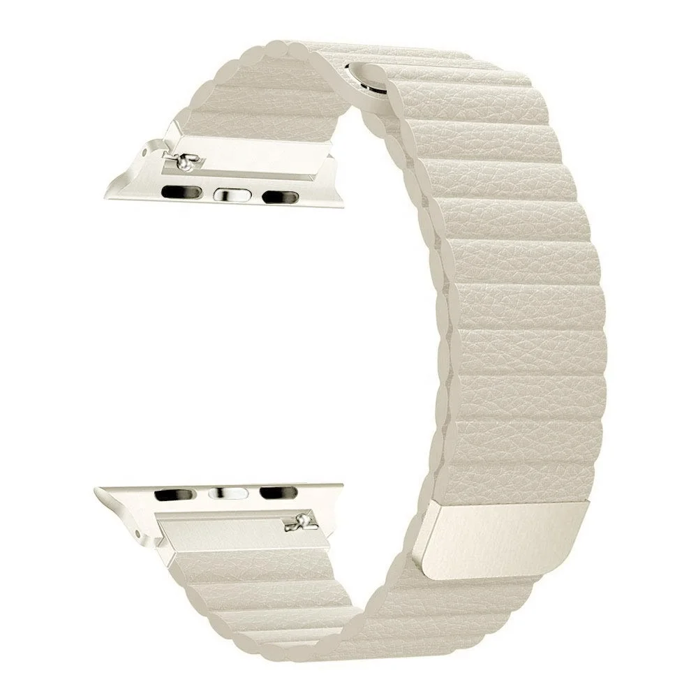 

IVANHOE For Apple Watch Band 44mm 40mm [Series 4] 42/38mm [Series 5/3/2],Strong Magnetic Closure Leather Loop Replacement Strap, Multi-color optional or customized