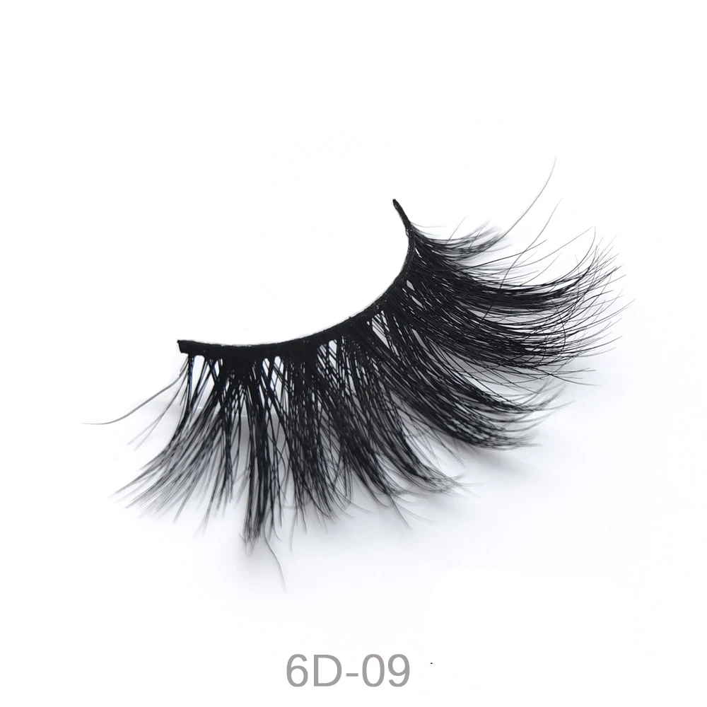 

own brand top 6d cluster mink eyelashes with custom package, Black