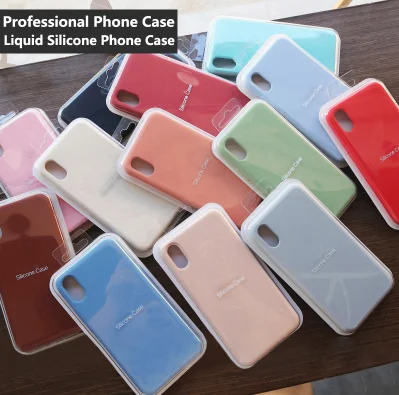 

High quality official silky colourful Phone Ultra Slim soft-touch finish silicone case cover For iPhone 6s 7 8 plus X Xs Xr Max, Many colors, white, black, pink, blue, ect.