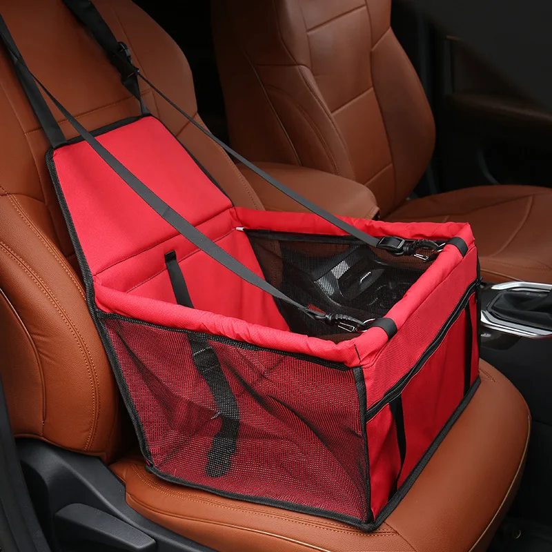 

High Quality Portable Folding Travel Waterproof Oxford Luxury Car Armrest Pet Car Seat, Red/blue/pink/grey