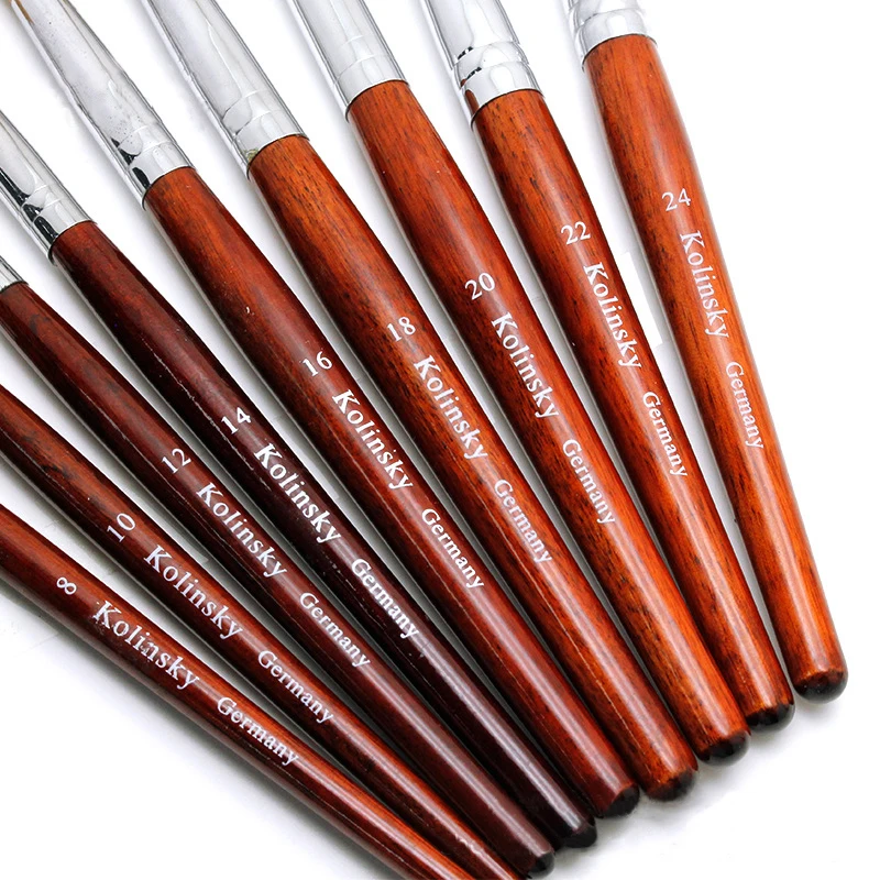 

New Arrival customized USA Beauty Acrylic Wooden Kolinsky Nail Art Brush