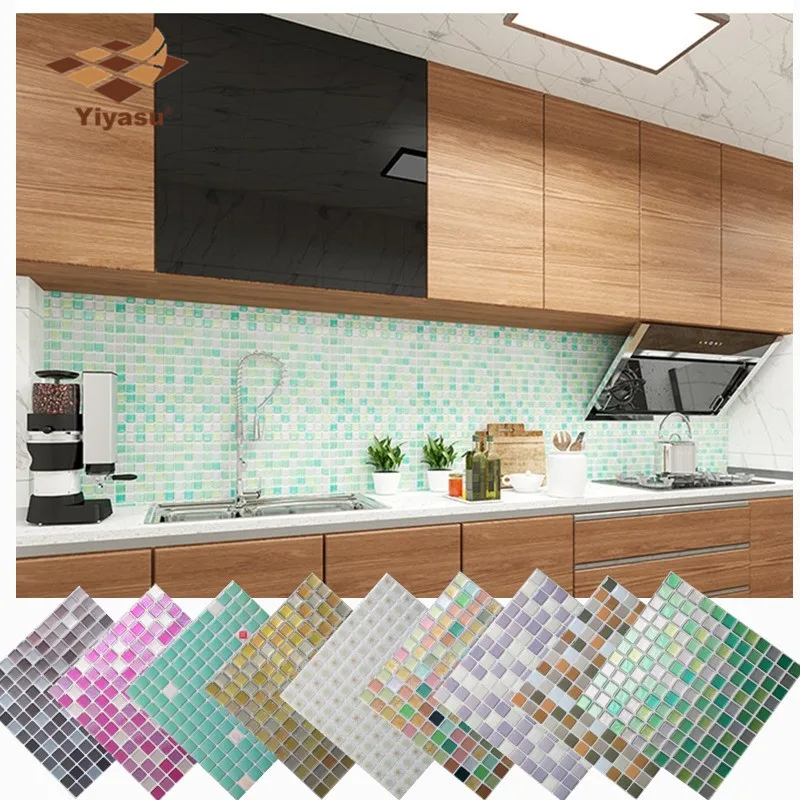 

Mosaic Wall Tile Peel and Stick Self adhesive Backsplash DIY Kitchen Bathroom Home Wall Sticker Vinyl 3D