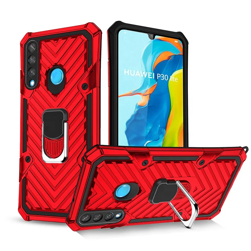 

Shockproof Phone Case For Huawei P30 Lite Magnetic Holder Ring Cover, Multi colors