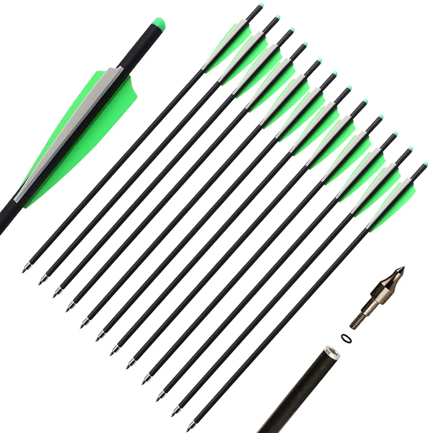 

20inch 8.8mm mixed carbon shaft arrow Archery crossbow bolts with moon nock