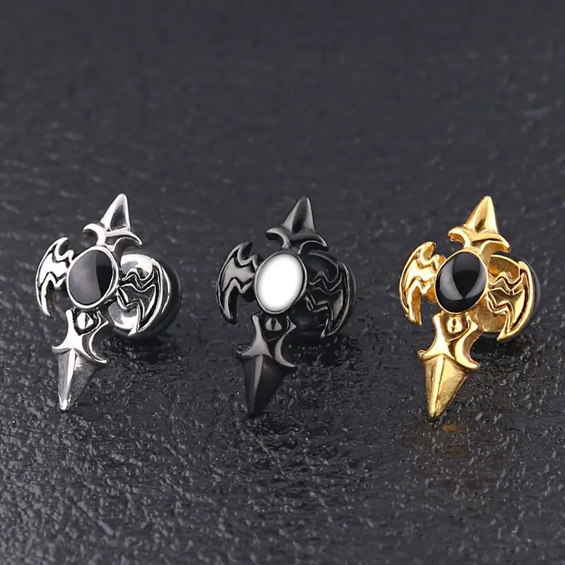 

Cross Blade Cool Men's Religious Minimalist Cross Stud Earrings