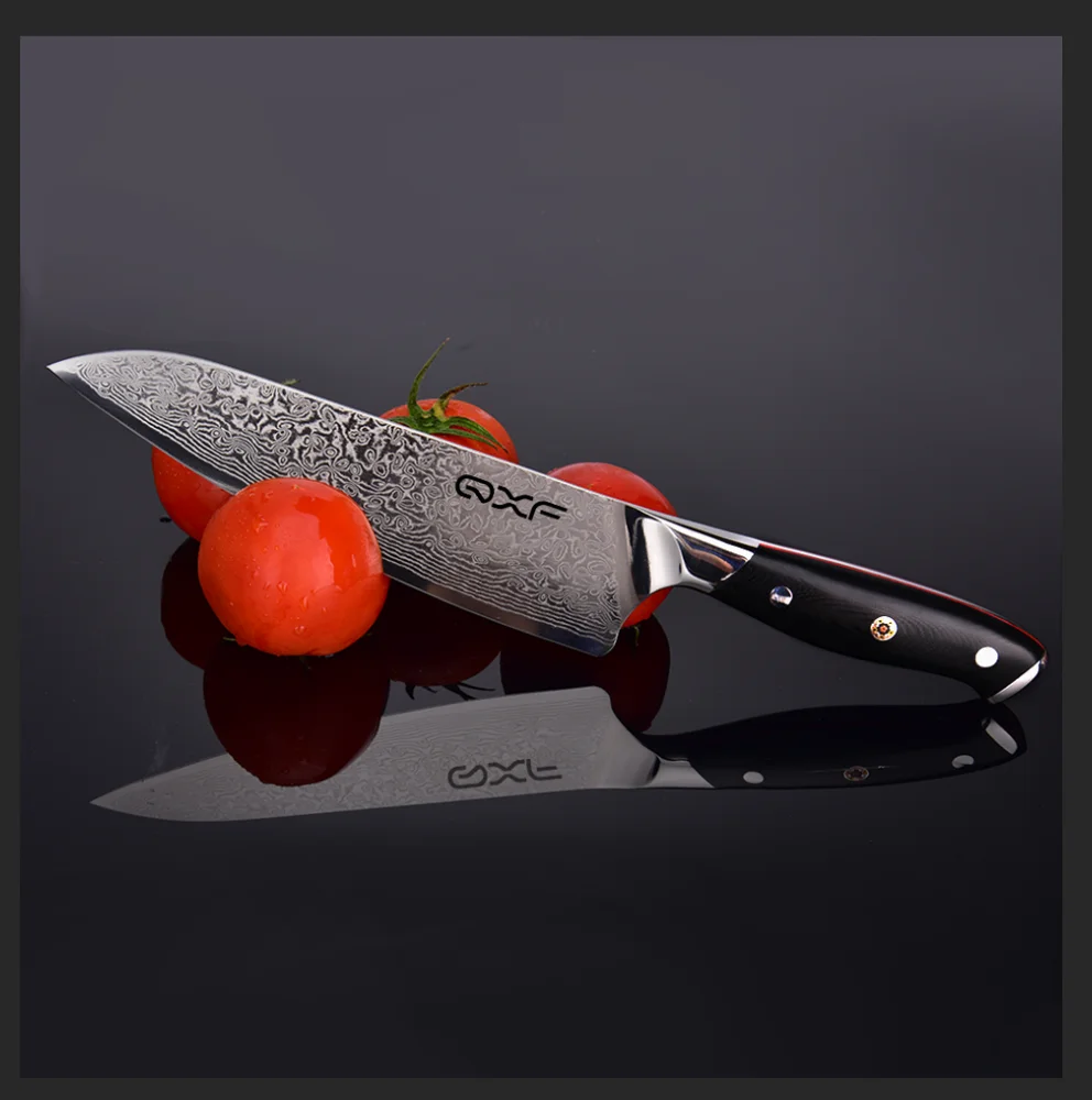 

Carbon Steel 8 Inch VG10 Damascus Kitchen Knives Carbon Steel Chef Knife with G10 Handle