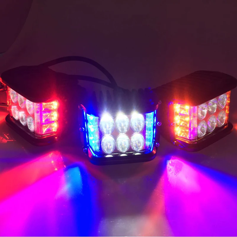 36W amber red blue white dual side shooter 4 inch square driving fog light led flash light  led offroad light