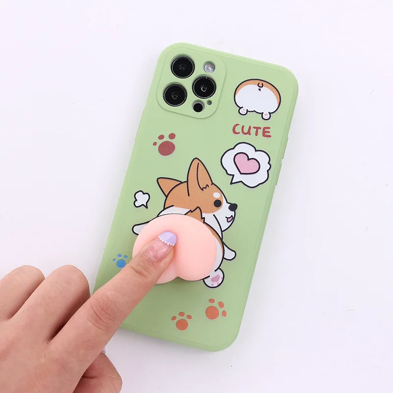 

Hot sale Wholesale Fidget Cute 3D Cartoon Soft Silicone Butt Phone Case For iPhone 12 13 14Pro Max