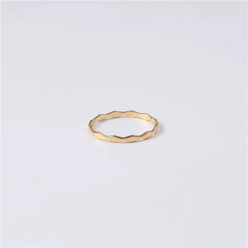 Joolim Jewelry Wholesale 18K Gold Plated CZ Shape Stainless Steel Rings for Women Rings