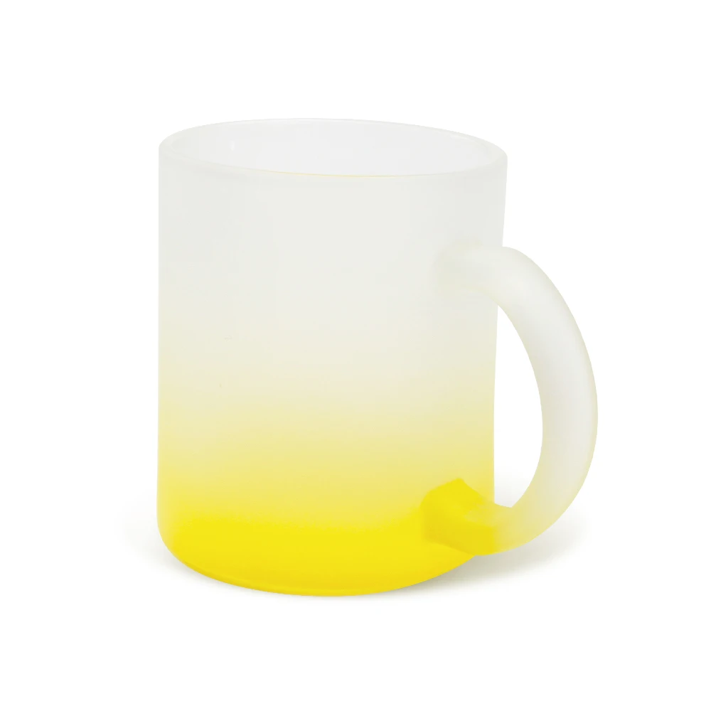 

New Arrival China Wholesale Fashionable Customized 11Oz Sublimation Gradient Color Frosted Glass Mug