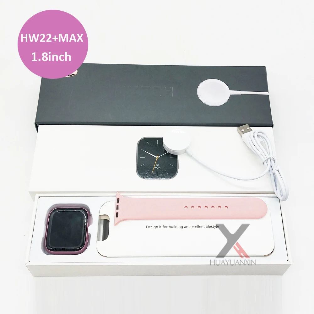 

2021 smart watch hw22 latest hw22 + Max smart watch 1.8-inch touch key split screen IP28 waterproof smart watch hw22 + Max, 6 colors