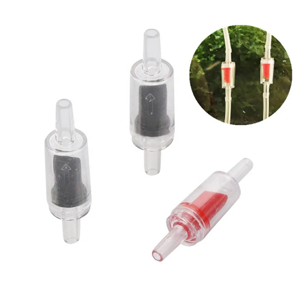 

500 PCs 5mm Aquarium One Way Non-Return Check Valve Aquarium Fish Tank Oxygen Pump Accessories, Red, black