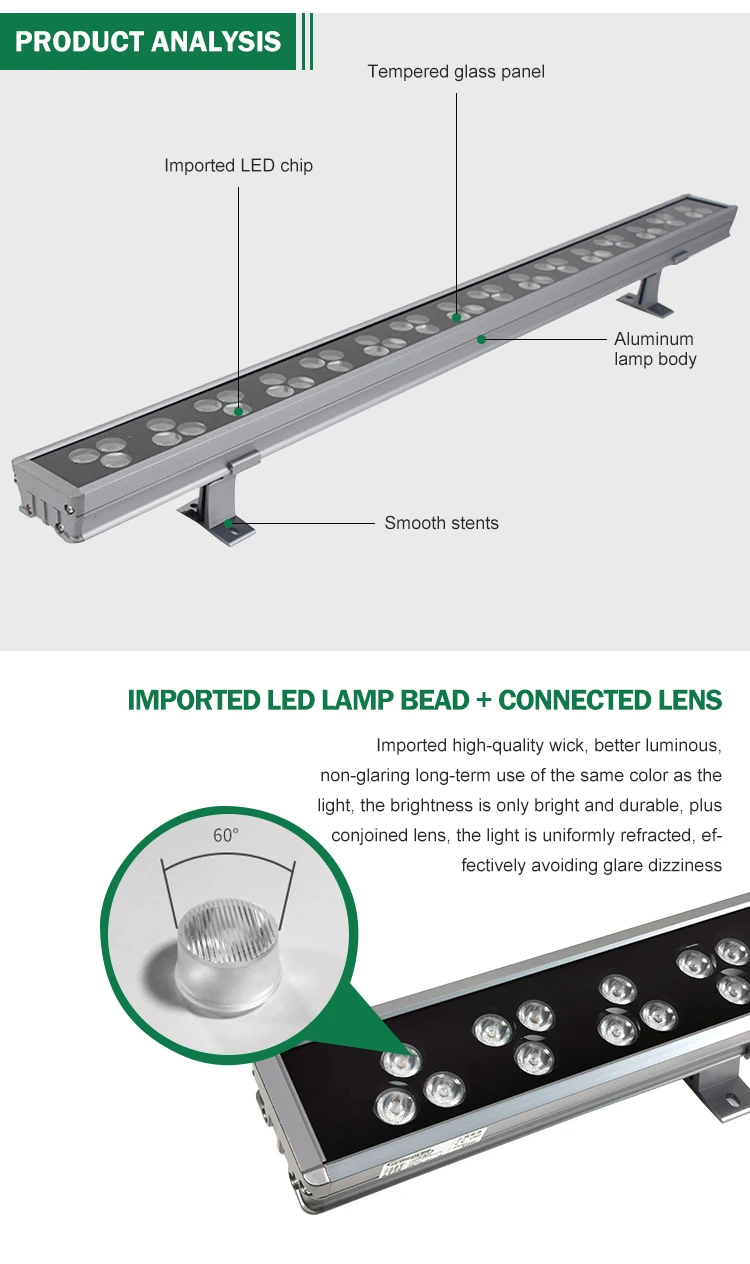 High quality brightness Construction Lighting Linear IP65 48W Led Wall Washer