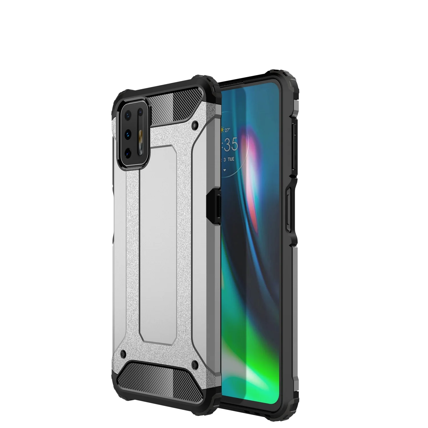 

Rugged Bumper Back Cover Dual Layer Shockproof Shell For Motorola Moto G9 E7 G8 G7 Z4 G Plus Play Stylus Phone Case