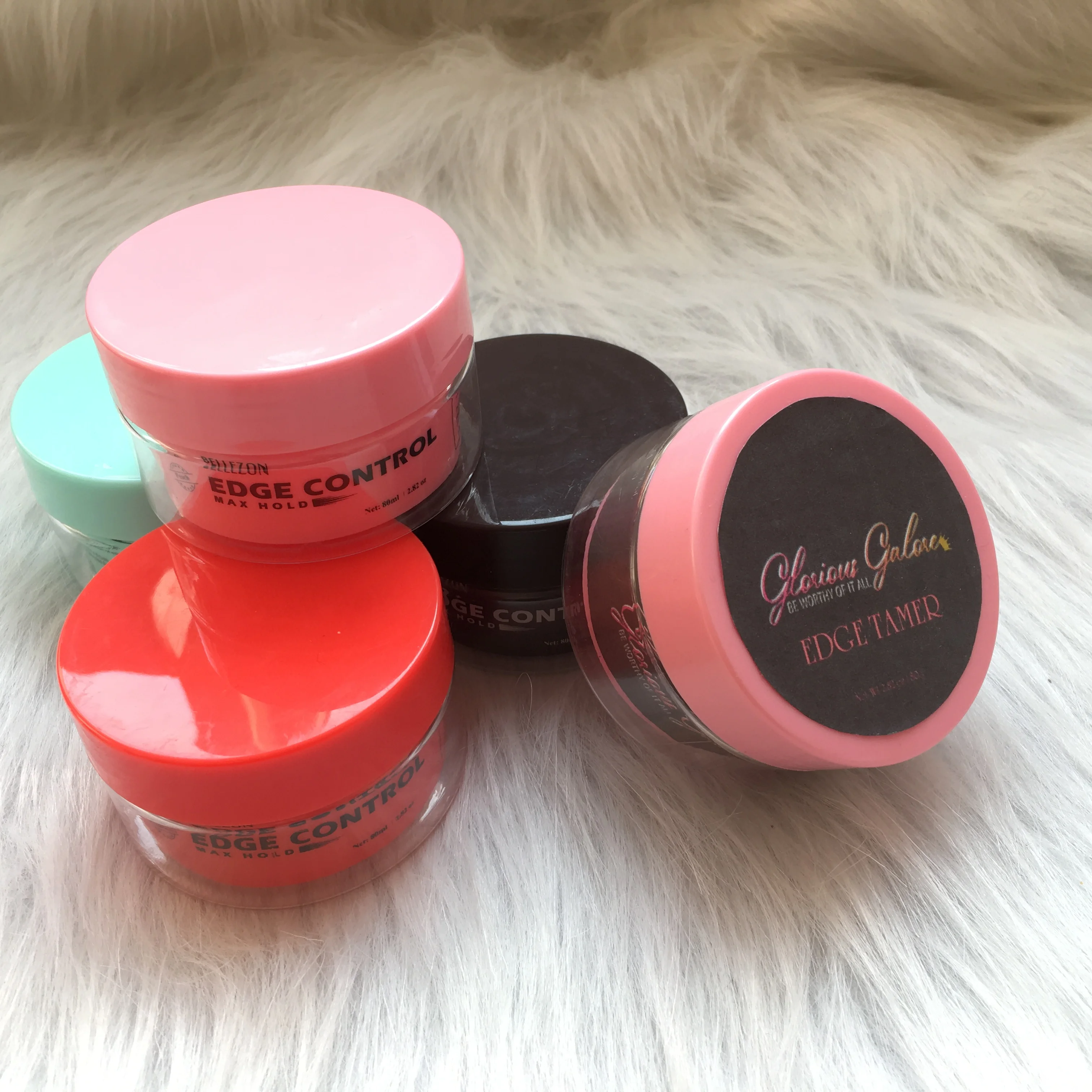

custom logo edge control strong hold for african hair with edge control brush