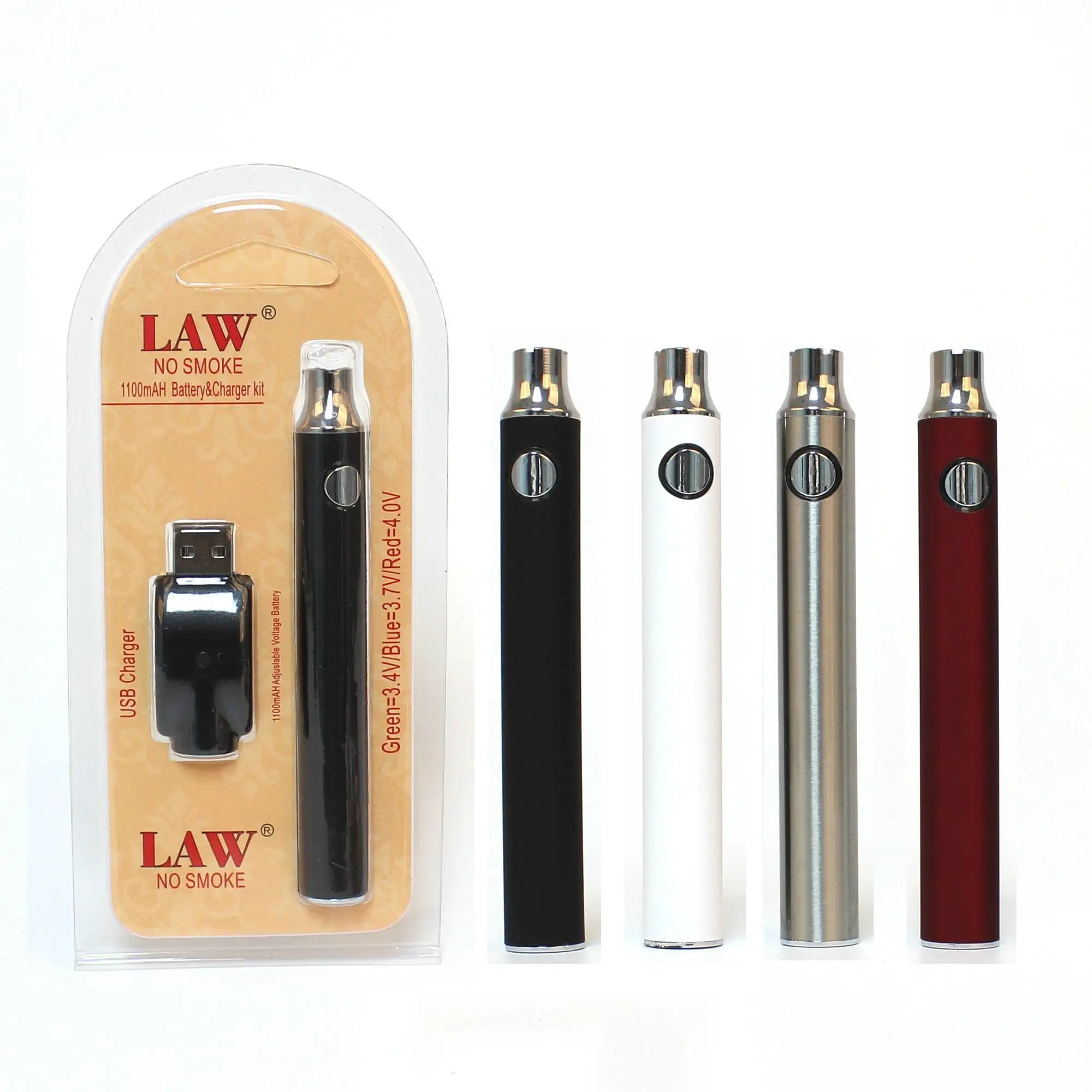 

2020 Preheating CBD oil Battery 1100mah Vape Pen box mod Blister Kits Variable Voltage Vape Battery Batteries, Black silver blue red white
