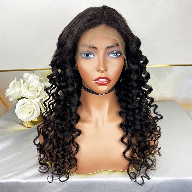 

Double Drawn Human Hair Wigs Loose Wave 150%Density Lace Wig Hd Lace Frontal Wig Cuticle Aligned Hair Bleached Knots