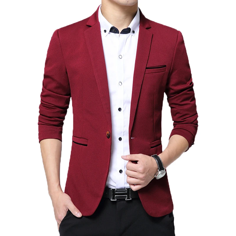 Fashion formal solid color blazer stylish slim fit party men mens blazers casual for wholesales