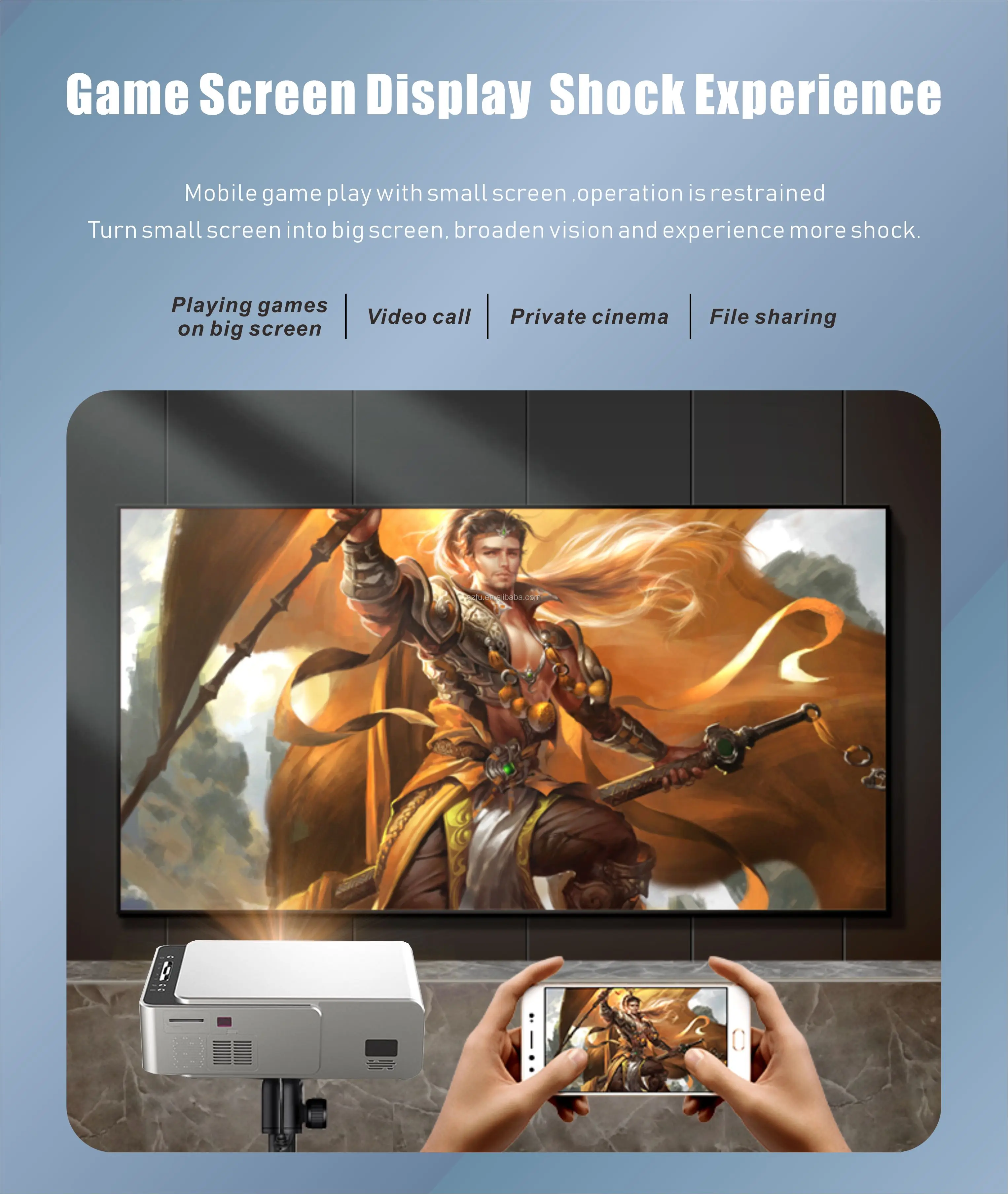 Factory Price Led Video Projector Mini Data Show Tablet Laptop Show