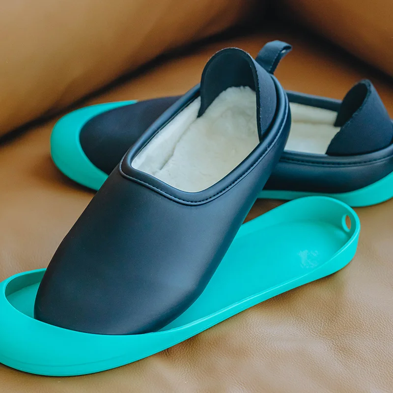 

UTUNE Winter Warm Slippers Men Women Indoor Outdoor Removable Non-slip Heel Shoes, Multi color