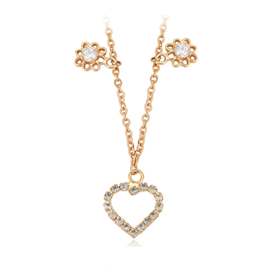 

46349 xuping 2020 jewelry heart shape women design 18k gold plated charm necklace