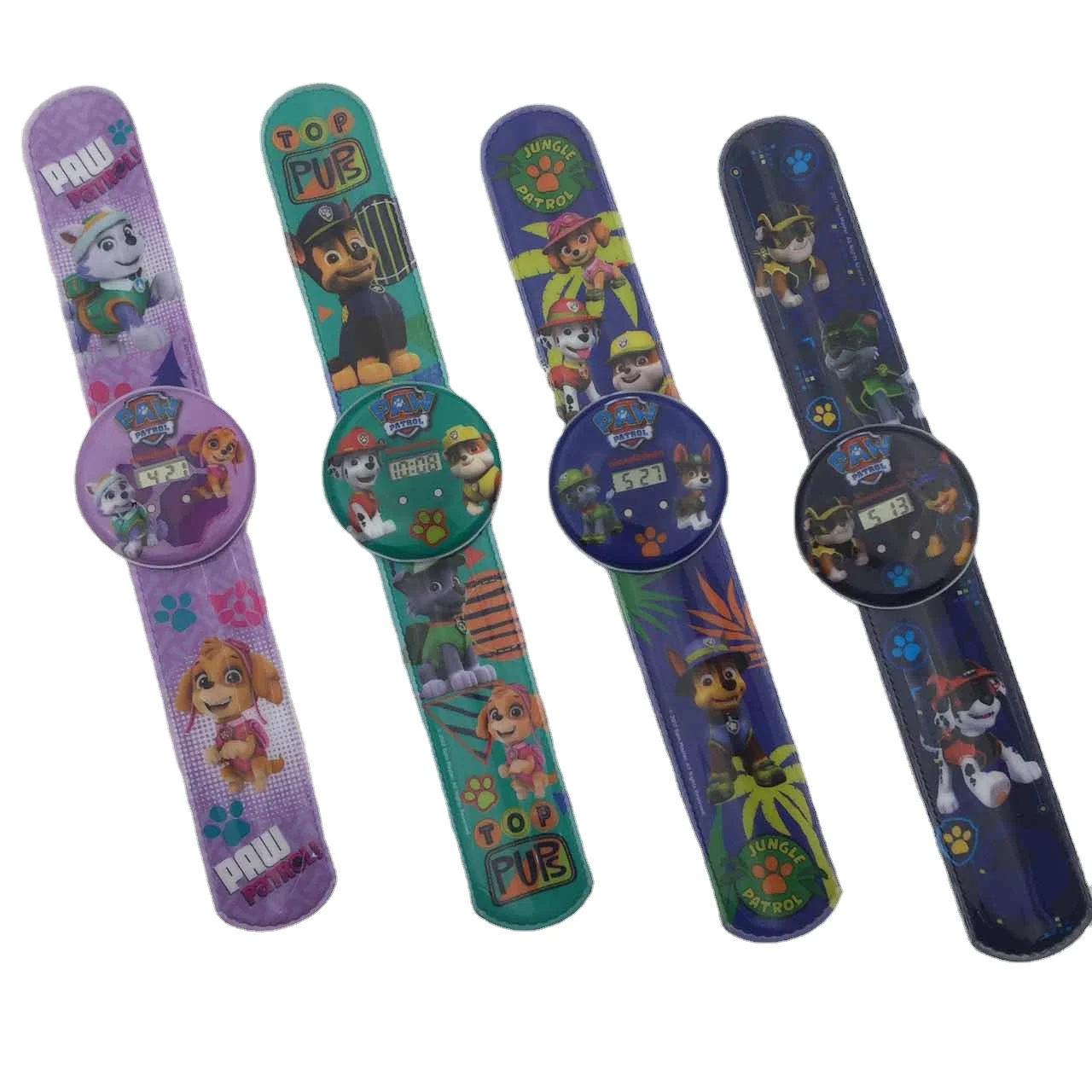 

Children wristwatches digital slap watches for China Yiwu factory made, Four color uv printing