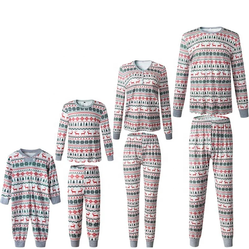 

plus size fat casual long sleeve family christmas two piece ladies pajamas