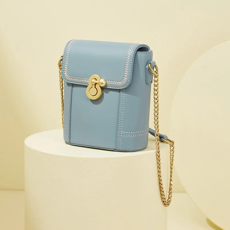 

Delicate Design Chain Bucket Small 2021 New Arrival Fashion Phone Brand Handbag Women