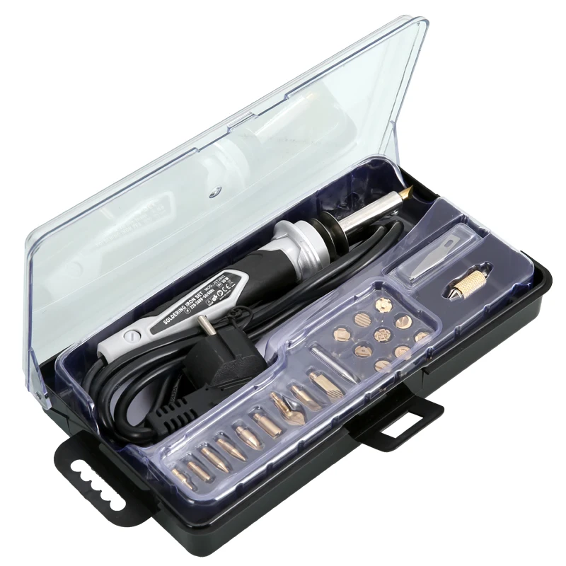 
21PCS 110V/220V 30W Electric Soldering Iron Adjustable Temperature European Standard Plug Soldering Iron Sets 