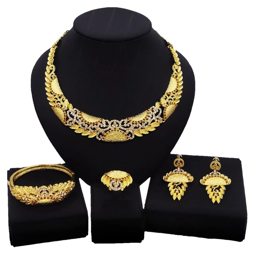 

Yulaili Gorgeous and Noble Indian Polki Bridal Jewelry Collection and Party Birthday Gifts Fashionable Dazzling Jewelry Set