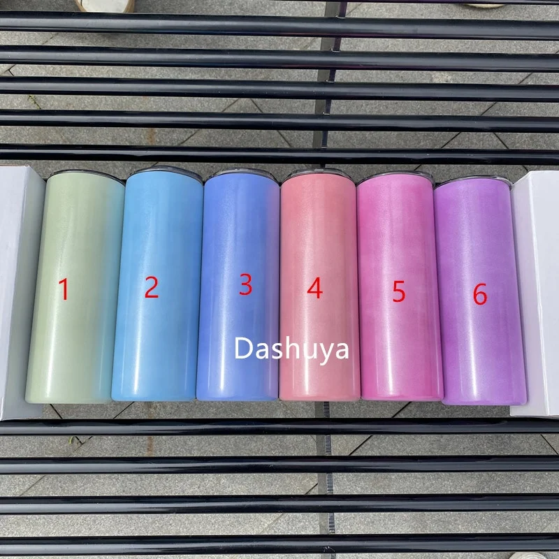 

New Wholesale Sun light sensing UV color changing 20oz skinny tumbler stainless steel straight skinny tumbler with lid straw