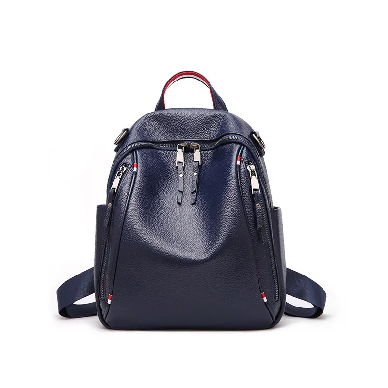 

Fashion Women Leather Travel School Bags Waterproof Backpack Leather Bags Ladies Custom Outdoor Backpack, Black, wine red, blue