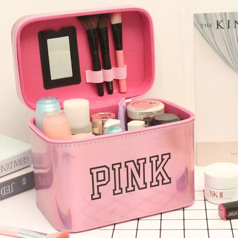 

Pink Letter Printed Cosmetic Bag Fashion Bag Makeup Bag Cosmetic Box