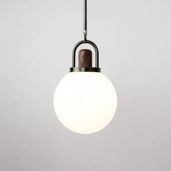 

New arrive modern nordic gold metal wooden white glass globe led ceiling lights bedside livingroom dining table decoration