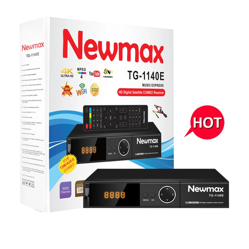 

NEWMAX Tg-1140E wholesale supply t2 s2 c receiver tv receiver combo decoder with in stock dvb s2t2 set top box