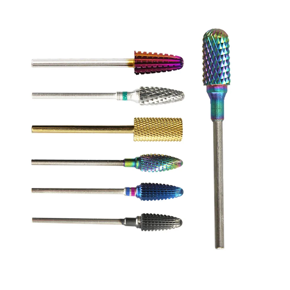 

Rainbow Tungsten Carbide Barrel Nail Drill Bit Rotary Burrs Electric Bits For Manicure