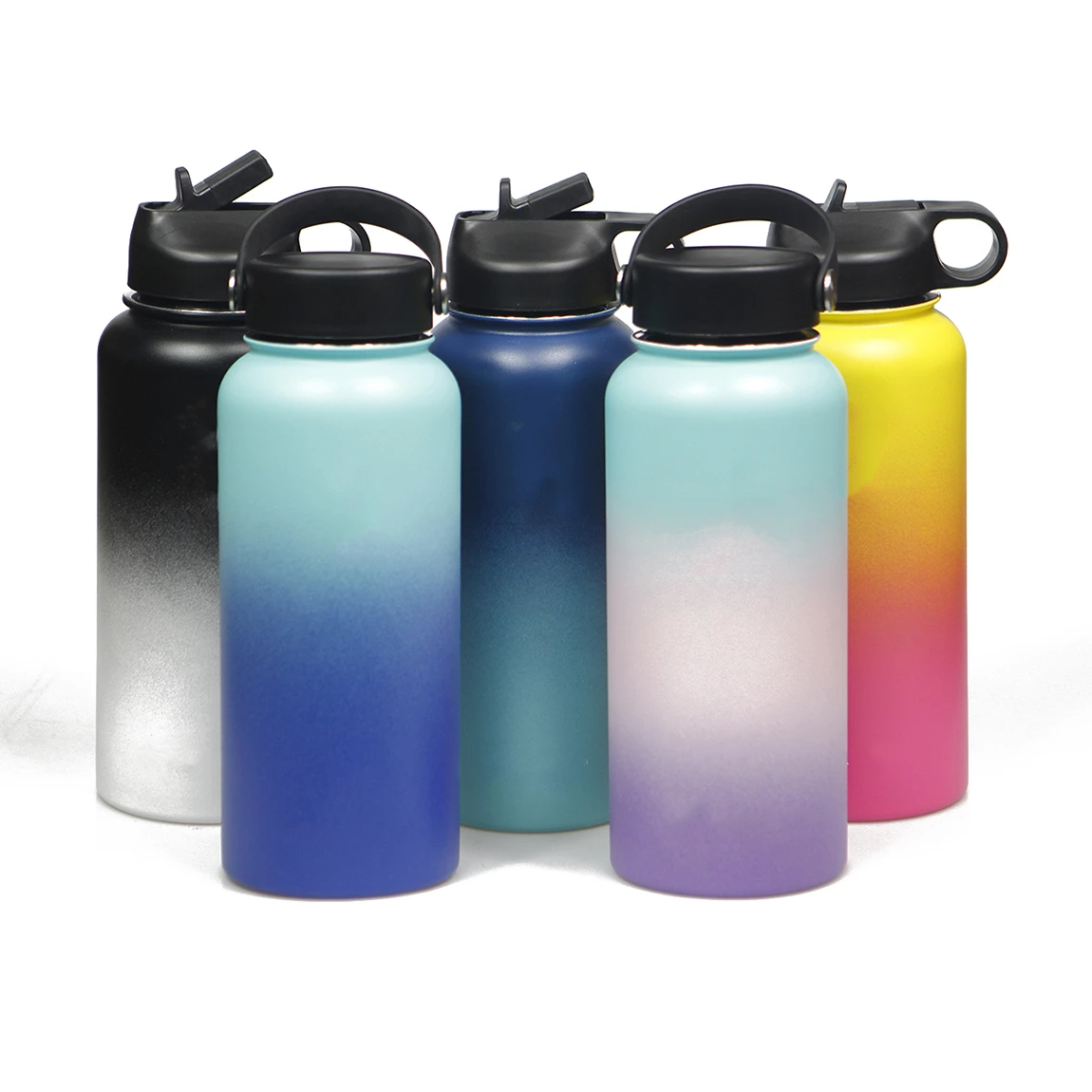 

Wide Mouth Double Wall Vacuum Insulated Stainless Steel Sports Water Bottle with Straw Lid, Colorful