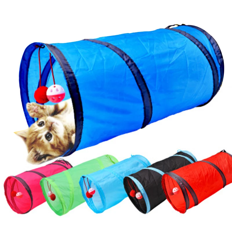 

Foldable Smart Cute Design Pet Cat Tunnel Collapsible Cat Tunnel Toys, Purple/yellow/orange/blue/green