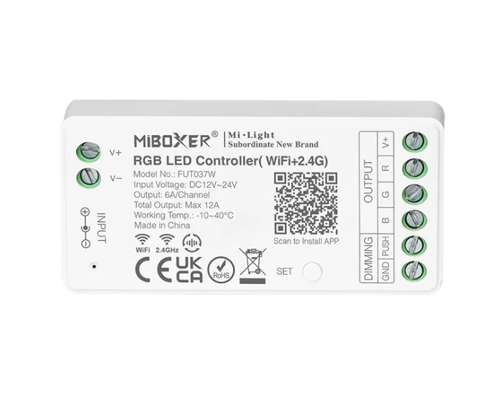 

Miboxer New Version WIFI and 2.4G RGB LED Controller FUT037W DC12-24V Led Dimmer for RGB Strip