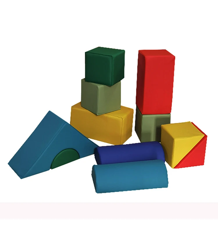 

Popular Indoor Play Equipment Baby Soft Activity Play set Soft Play Building Blocks Set with 11pcs different shapes, Red,blue, yellow or customized soft play blocks