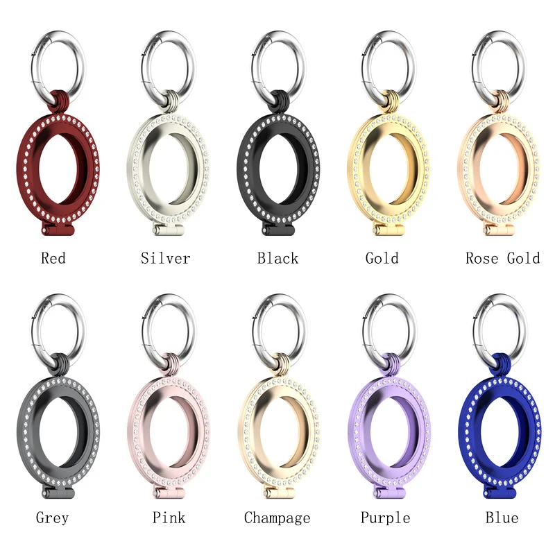 

Fashion cool diamond bling glitter shinny metal alloy cover shell case for apple airtag track dot pet