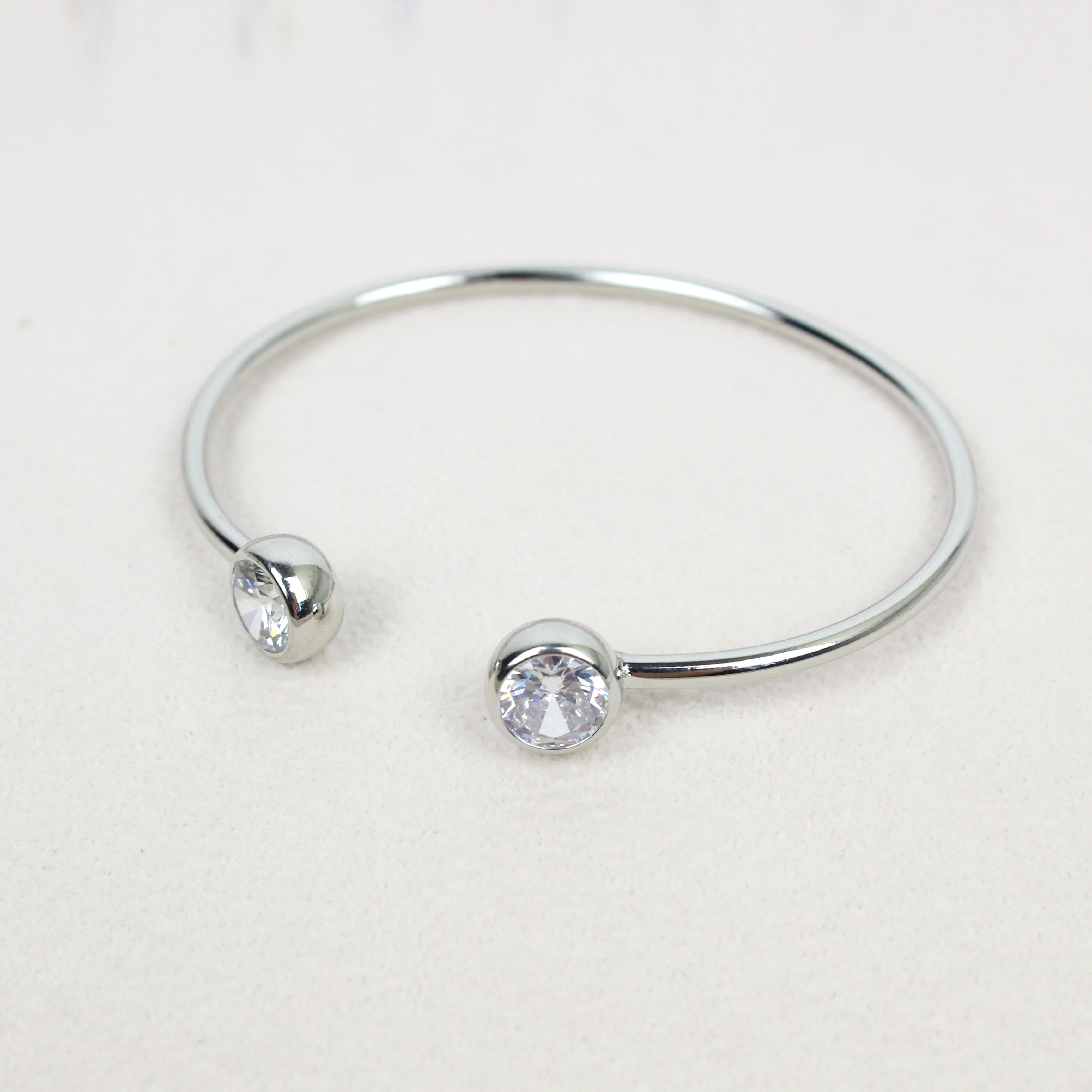 

Jachon NEW Fashion Simple Crystal Bangle Alloy Wrap Open Women Girls Bracelet, Silver,rose gold